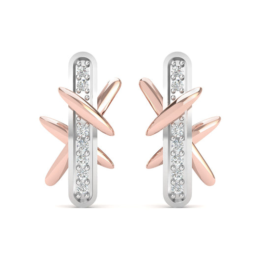 Platinum Whisper Two Tone Stud Earrings