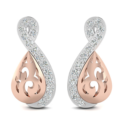 Platinum Aurora Two Tone Stud Earrings