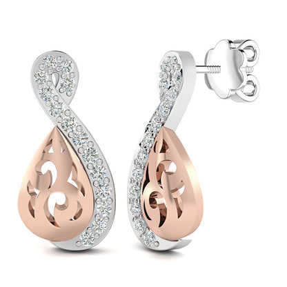 Platinum Aurora Two Tone Stud Earrings