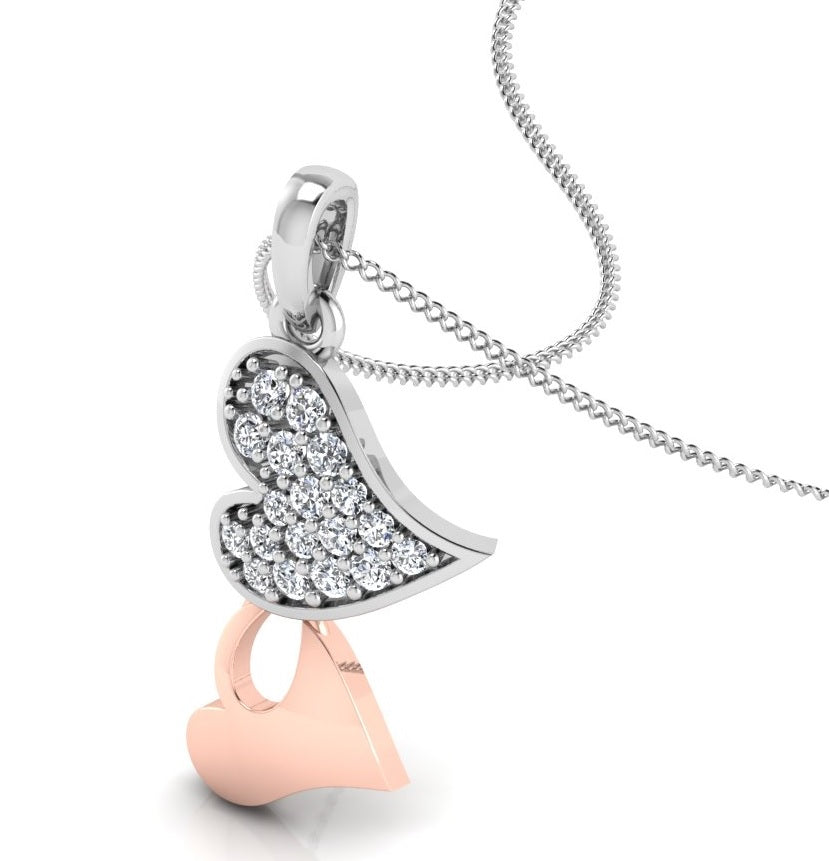 Timeless Love Two Tone Heart Pendant