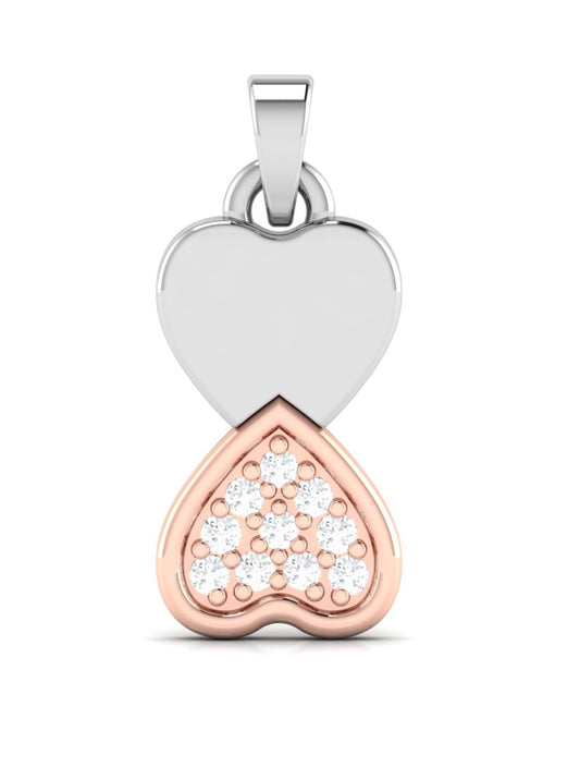 Glitter Heart Bloom Two Tone Pendant