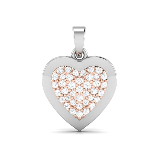 Diamond Twin Spark Two Tone Heart Pendant