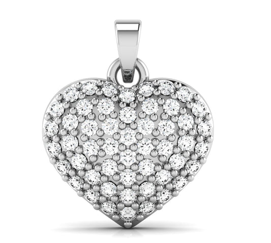 Sparkle Love Platinum Heart Pendant