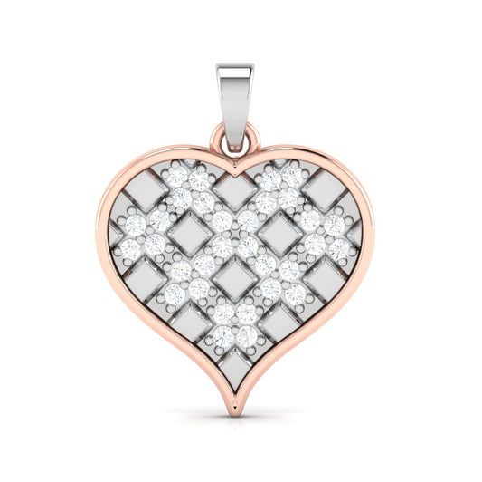 Platinum Love Whisper Two Tone Heart Pendant