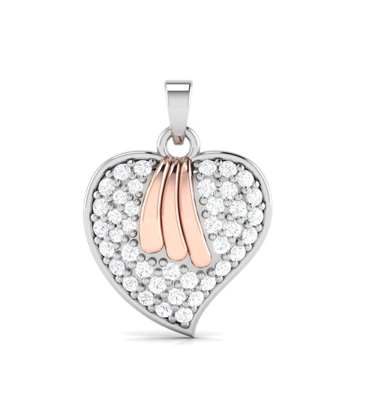 Elegant Heart Two Tone Pendant