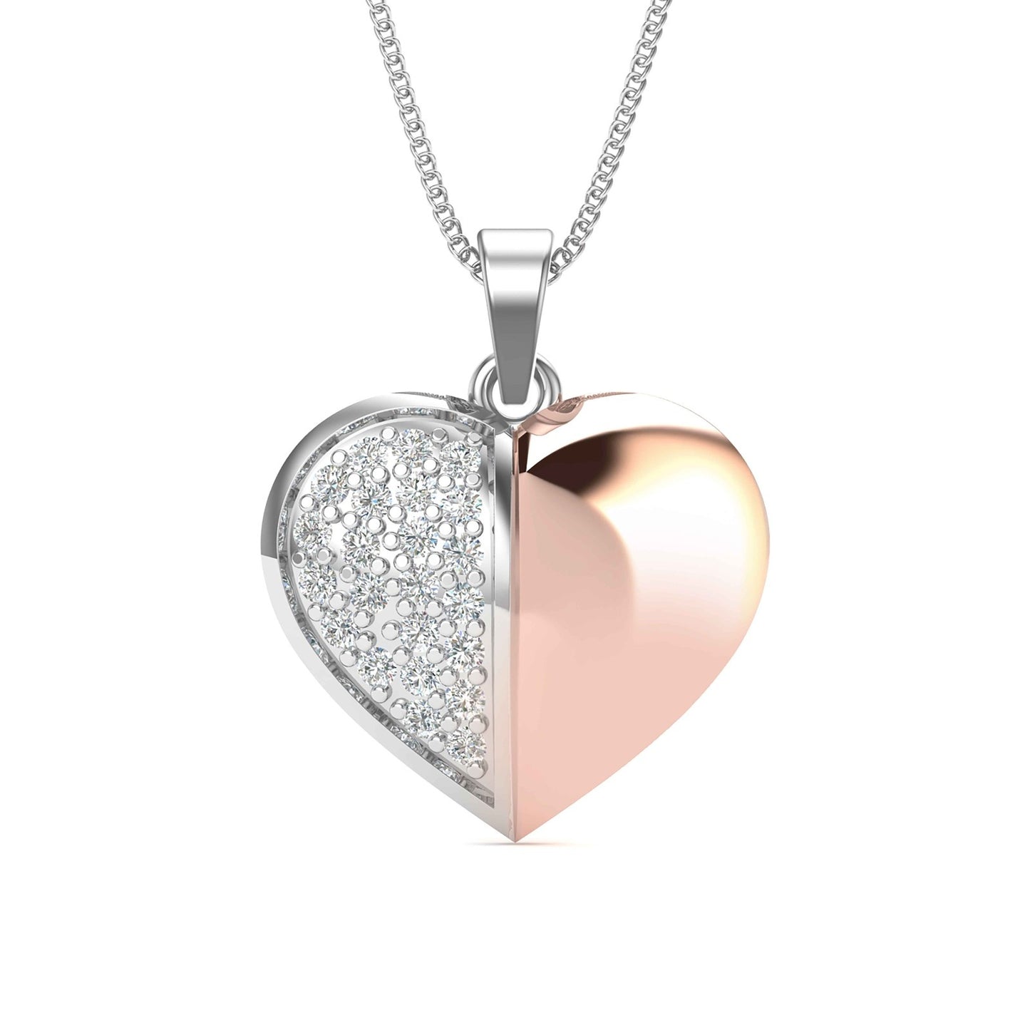 Pure Love Two Tone Heart Pendant