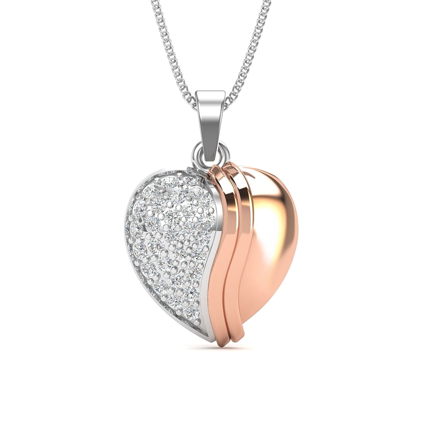Misty Love Two Tone Heart Pendant